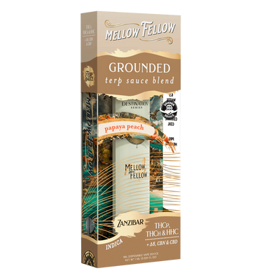 Mellow Fellow Grounded Blend - Terp Sauce 1ml Disposable Spinner Vape - Papaya Peach (Indica)
