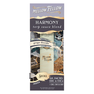 Mellow Fellow Harmony Blend - Terp Sauce 1ml Disposable Spinner Vape - Grape Dosidos (Indica)