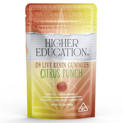 Higher Education D9 Live Resin Gummies | 1200MG Citrus Punch – Sativa