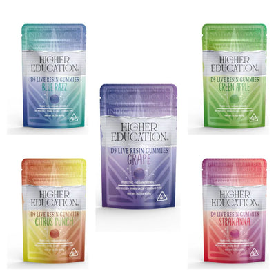 Higher Education D9 Live Resin Gummies | 1200MG Grape – Indica