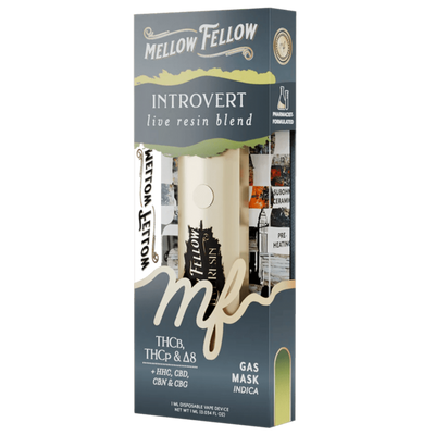 Mellow Fellow Introvert Blend - Live Resin 1ml Disposable Vape - Gas Mask (Indica)