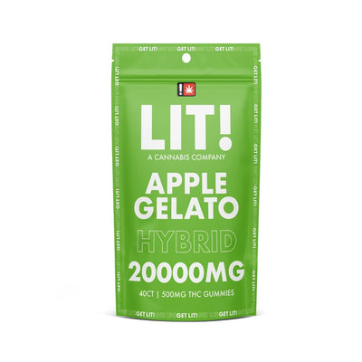 LIT THC Gummies 20000MG-Pack of 1 | 40 Count - Apple Gelato Hybrid
