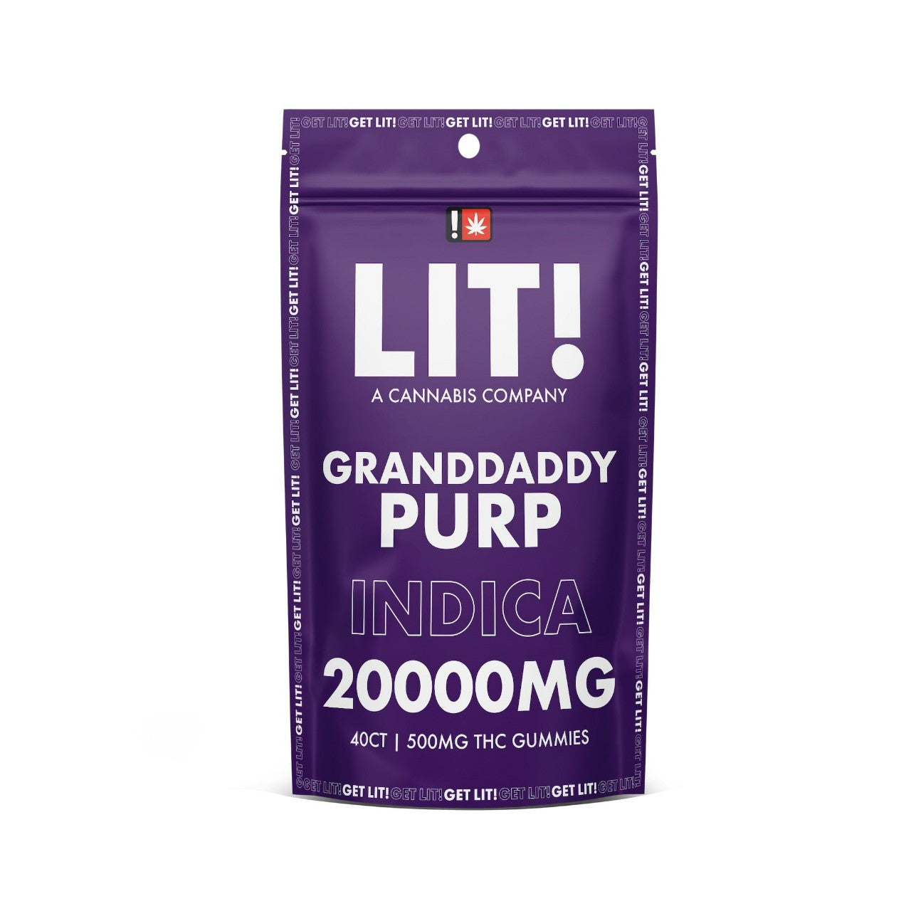 LIT THC Gummies 20000MG 40 Count -  Granddaddy Purple Indica