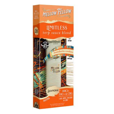Mellow Fellow Limitless Blend - Terp Sauce 1ml Disposable Spinner Vape - Mandarin Cookies (Sativa)