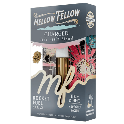 Mellow Fellow Charged Blend 1ml Live Resin Vape Cartridge - Rocket Fuel (Sativa)