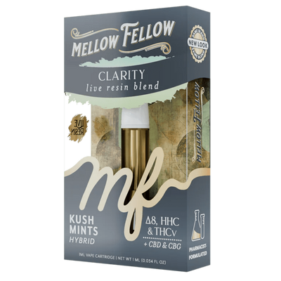 Mellow Fellow Clarity Blend 1ml Live Resin Vape Cartridge - Kush Mints (Hybrid)