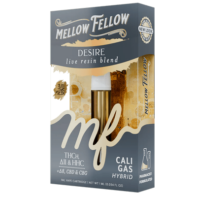 Mellow Fellow Desire Blend 1ml Live Resin Vape Cartridge - Cali Gas (Hybrid)