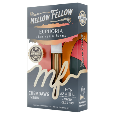 Mellow Fellow Euphoria Blend 1ml Live Resin Vape Cartridge - Chemdawg (Hybrid)