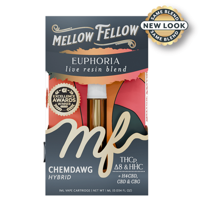Mellow Fellow Euphoria Blend 1ml Live Resin Vape Cartridge - Chemdawg (Hybrid)
