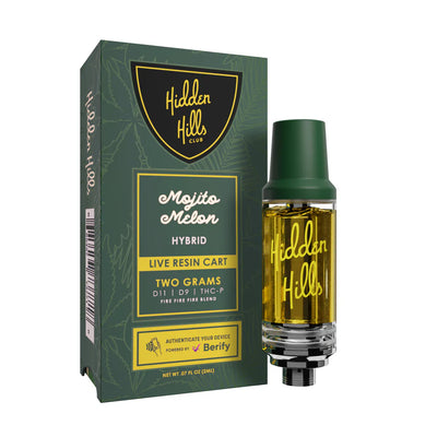 Hidden Hills 2G Live Resin Cartridges Fire Fire Blend - Mojito Melon | Hybrid