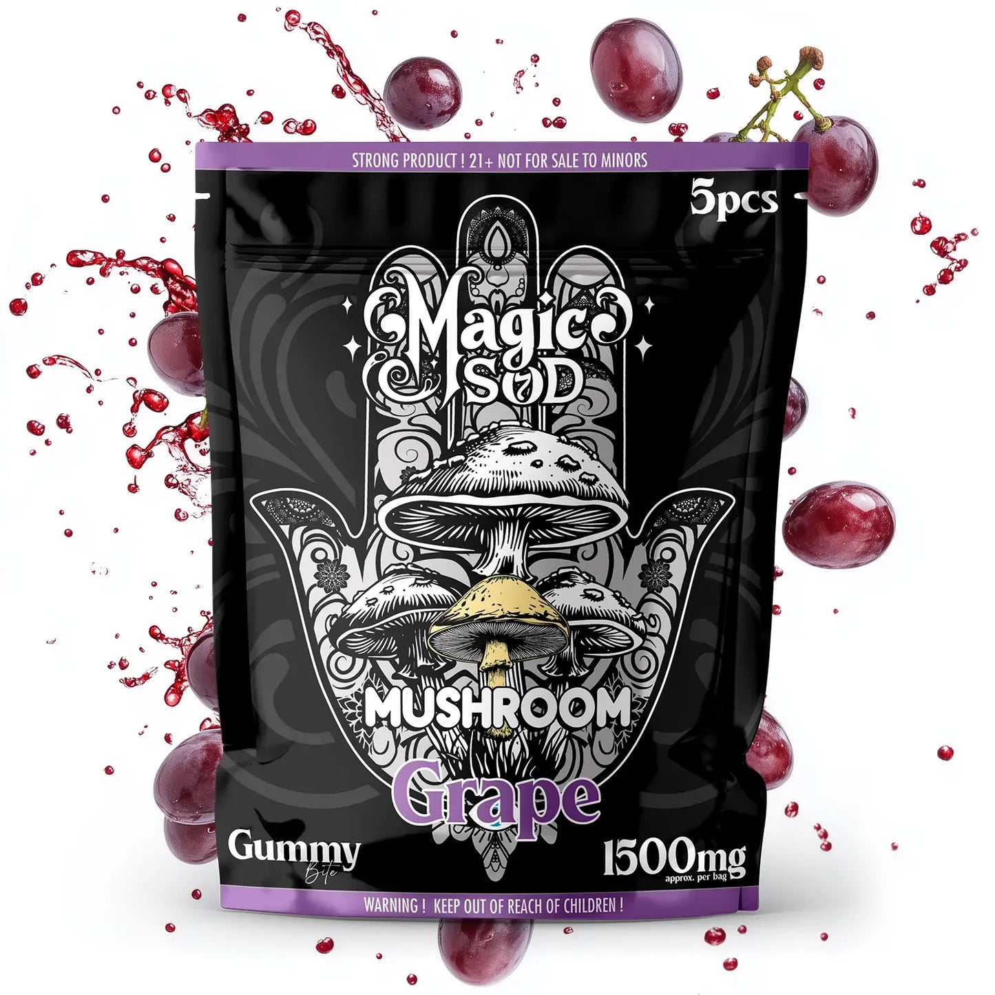 MAGICSOD Mushroom Grape Gummies 1500mg