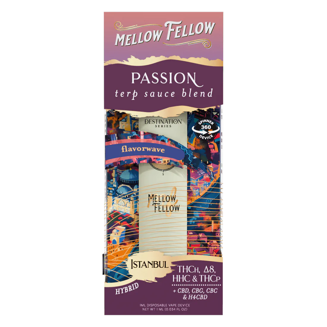 Mellow Fellow Passion Blend - Terp Sauce 1ml Disposable Spinner Vape - Flavorwave (Hybrid)