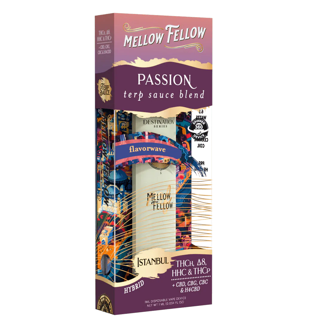 Mellow Fellow Passion Blend - Terp Sauce 1ml Disposable Spinner Vape - Flavorwave (Hybrid)