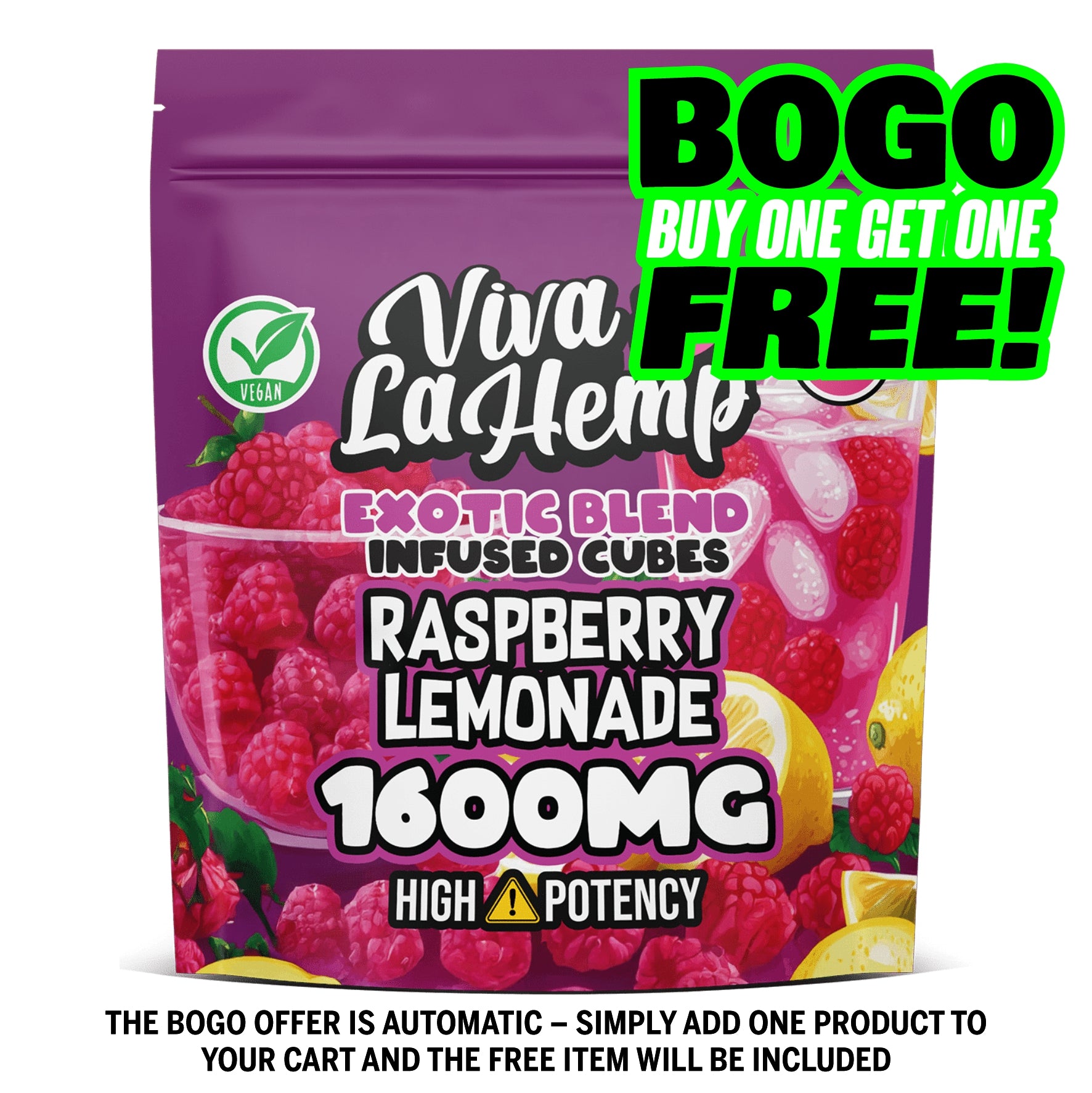 viva la hemp Exotic Blend Infused Cubes – 1600MG Raspberry Lemonade ...