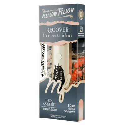 Mellow Fellow Recover Blend - Live Resin 1ml Disposable Vape - Zoap (Indica Dominant)