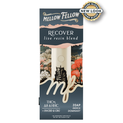 Mellow Fellow Recover Blend - Live Resin 1ml Disposable Vape - Zoap (Indica Dominant)