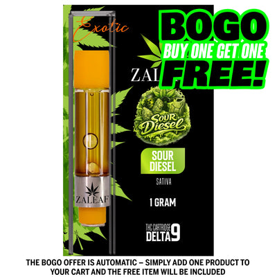 ZALEAF Delta-9 Vape Cartridge – 1G Premium THC Sour Diesel - Sativa