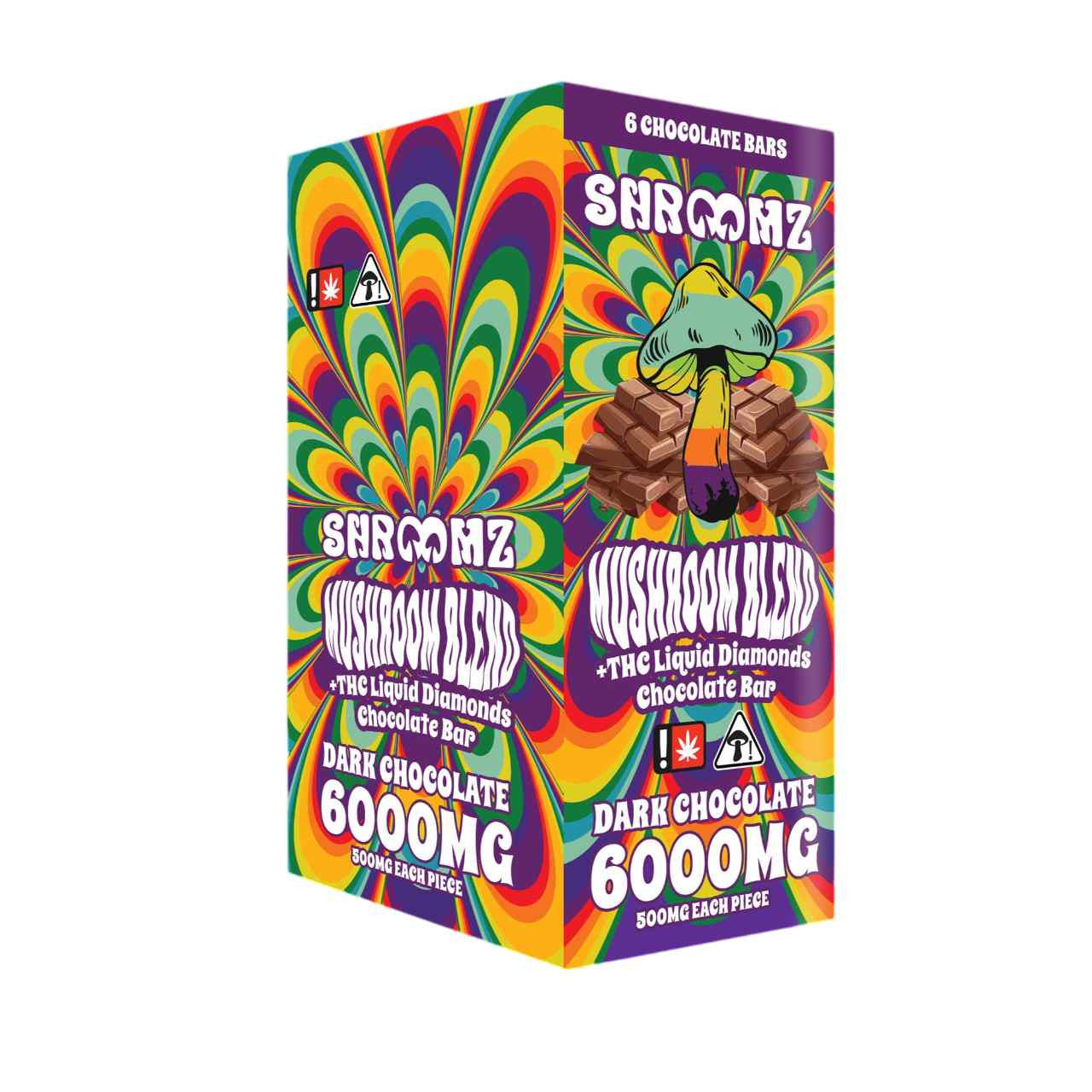 Shroomz Mushroom Blend THC Liquid Diamond Chocolate Bar Dark