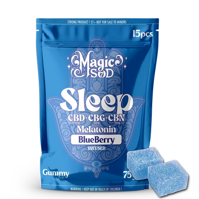 MAGICSOD Sleep Blueberry Gummies infused with (CBD + CBG + CBN @ 750mg) + Melatonin