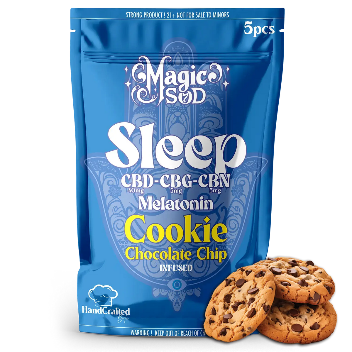 MAGICSOD Sleep Chocolate Chip Cookie infused with (CBD + CBG + CBN MAGICSOD Sleep Chocolate Chip Cookie infused with (CBD + CBG + CBN