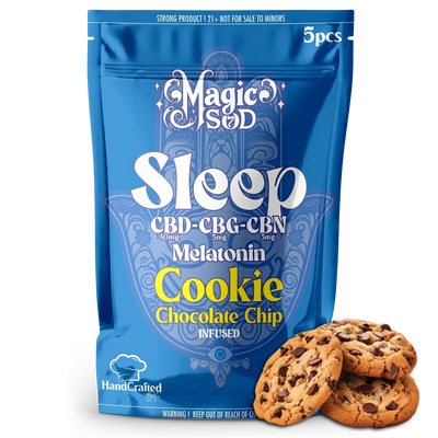 MAGICSOD Sleep Chocolate Chip Cookie infused with (CBD + CBG + CBN @ 750mg) + Melatonin