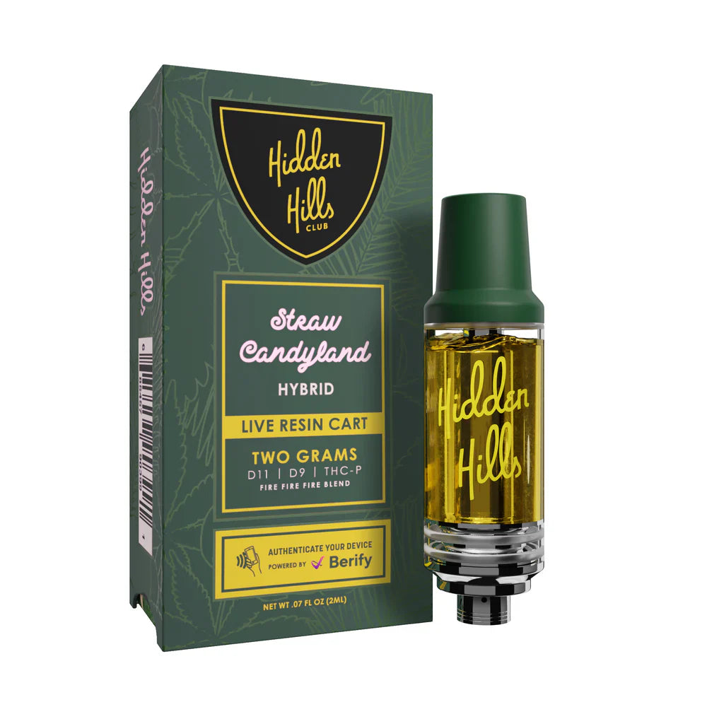Hidden Hills 2G Live Resin Cartridges Fire Fire Blend - Straw Candyland | Hybrid