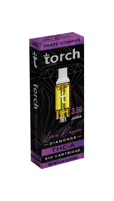 Torch Grape Stomper THC-A Live Resin Diamonds 510 Cartridge 3.5G SATIVA