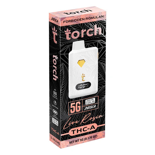 Live Rosin FORBIDDEN ROMULAN INDICA Torch THC-A Disposable Vape 5g
