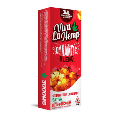 Viva La Hemp 3ML Disposable Vape – Dynamite Blend 3000mg - Strawberry lemonade