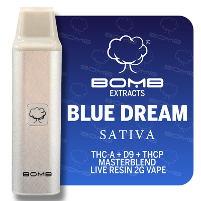 BOMB EXTRACTS THC-A + D9 + THCP  MASTERBLEND  LIVE RESIN 2G VAPE BLUE DREAM - SATIVA