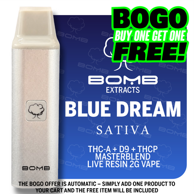 BOMB EXTRACTS THC-A + D9 + THCP  MASTERBLEND  LIVE RESIN 2G VAPE BLUE DREAM - SATIVA