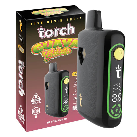Torch Pulse Live Resin THC-A 6G Disposable Vape Guava Gelato Sativa