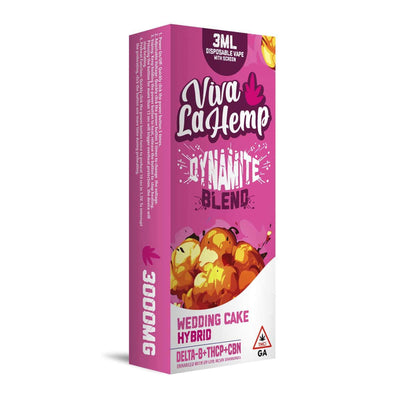 Viva La Hemp 3ML Disposable Vape – Dynamite Blend 3000mg - Wedding Cake