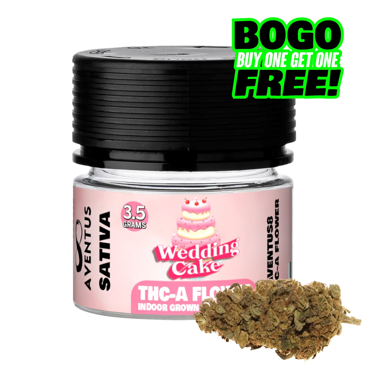 AVENTUS8 THC-A FLOWER Wedding Cake 3.5G - Sativa