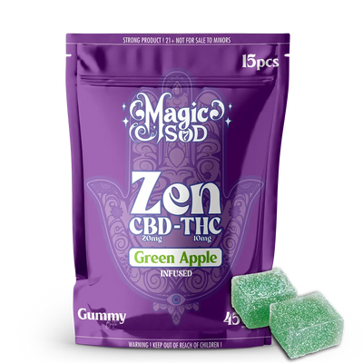 MAGICSOD ZEN CBD-THC GUMMY 450MG - GREEN APPLE