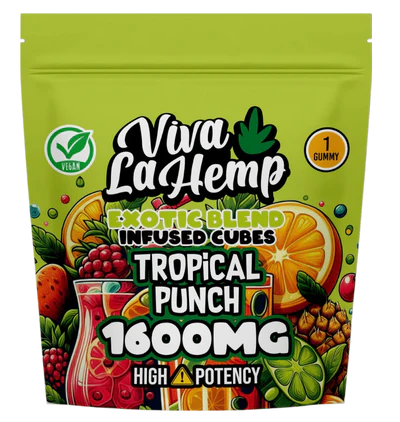 viva la hemp Exotic Blend Infused Cubes – 1600MG Tropical Punch