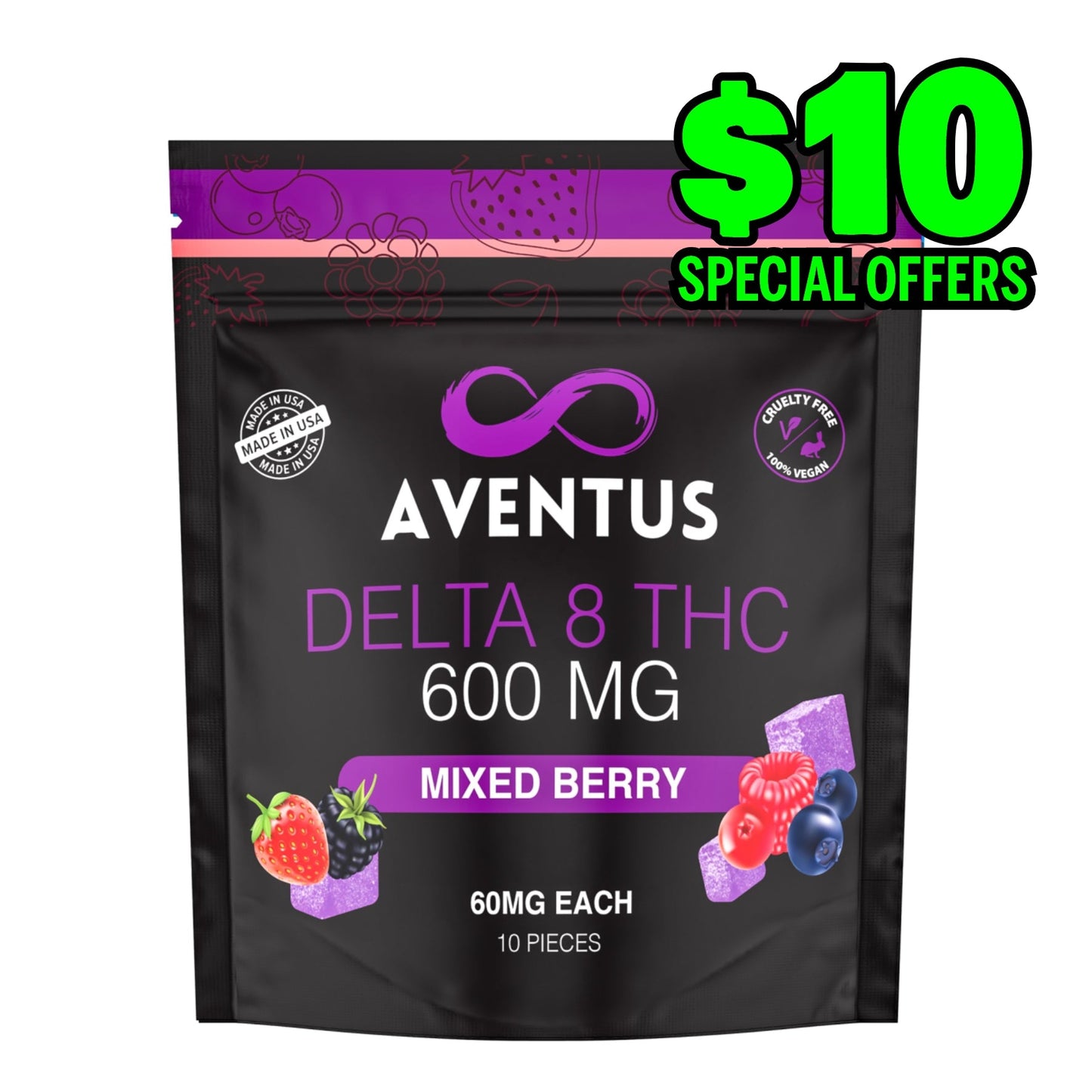 DELTA 8 THC INFUSED GUMMIES MIXED BERRY 600mg