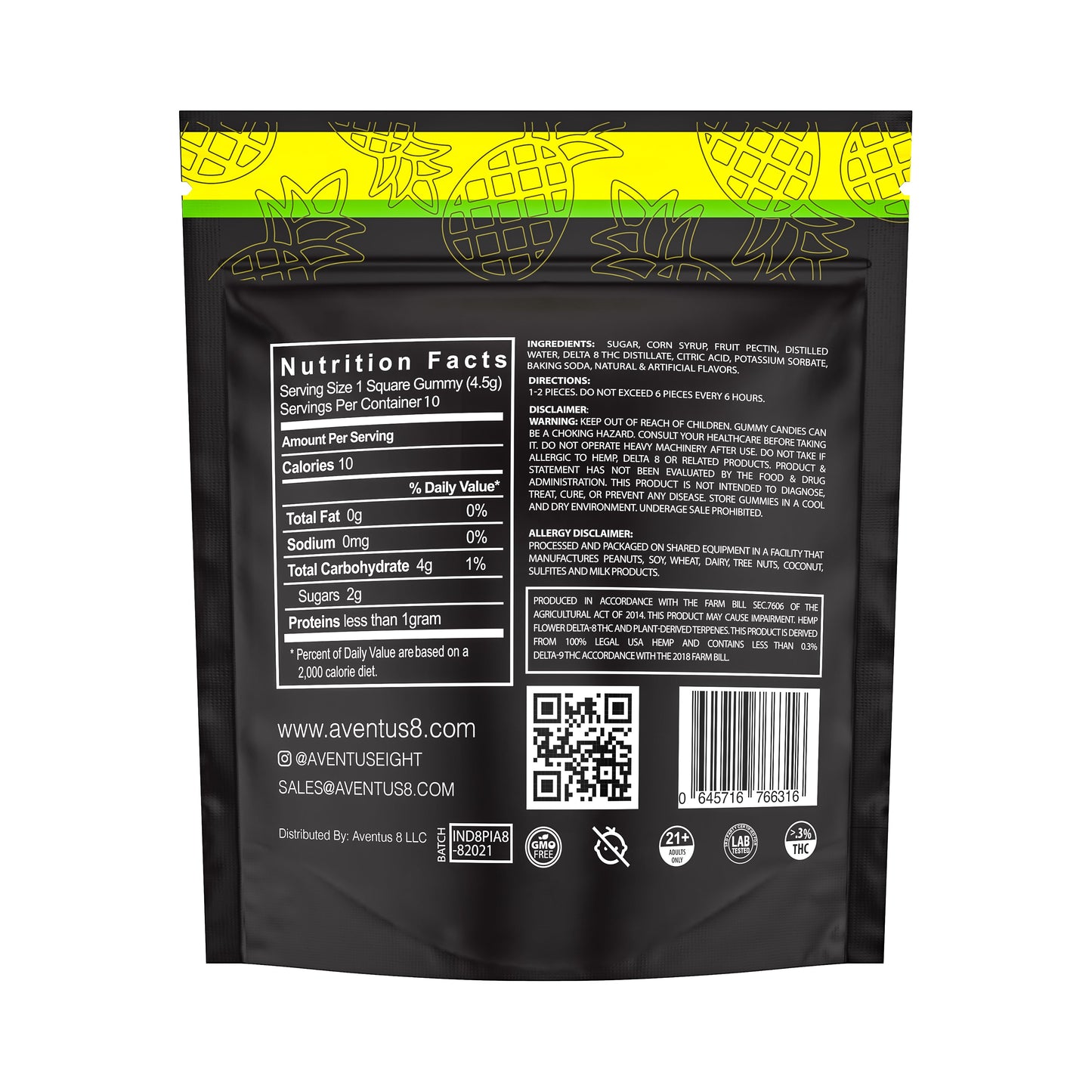 DELTA 8 THC INFUSED GUMMIE JUICY PINEAPPLE 600mg