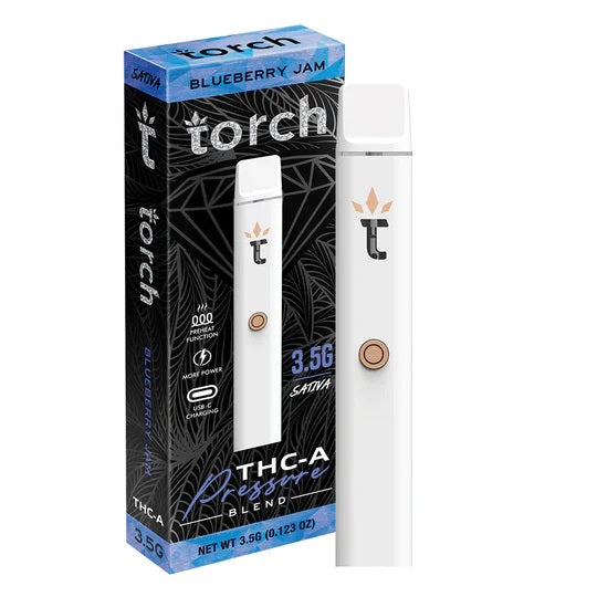 Pressure THCA Blueberry Jam Sativa Torch Disposable Vape Pen 3.5g