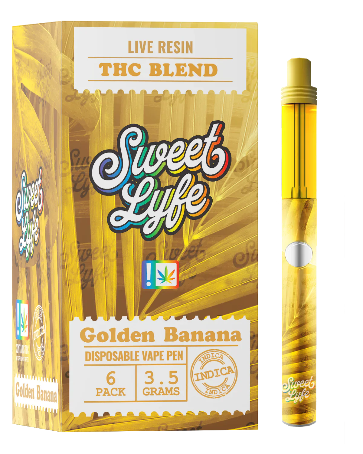 Disposable Vape Pen 3.5 Grams Infused with Live Resin THC Blend - Golden Banana Indica