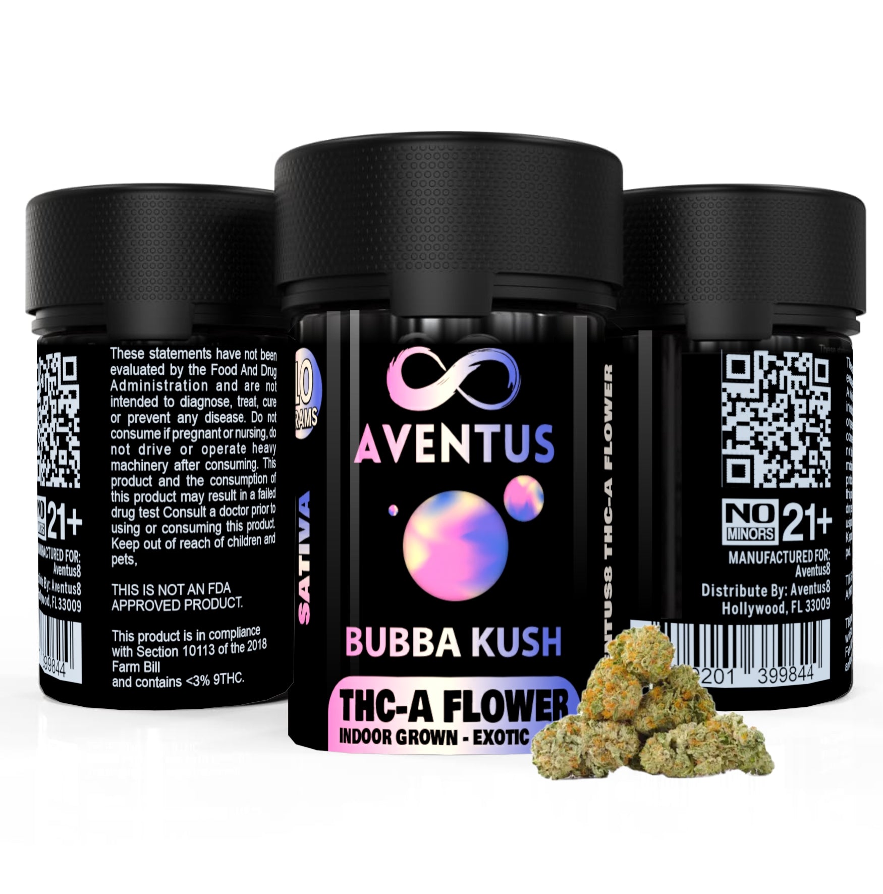 AVENTUS8 THC-A Flower Bubba Kush 10g