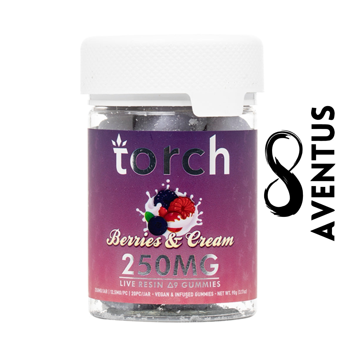 Torch Delta-9 Live Resin Gummies 250mg - Berries & Cream