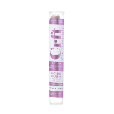 CRFT Cultivation THCP Prerolls – 2 x 1.5g (3g Total) - • Kobe Kush (Hybrid)