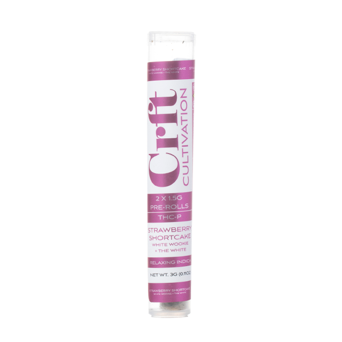 CRFT Cultivation THCP Prerolls – 2 x 1.5g (3g Total) -  Strawberry Shortcake (Indica)