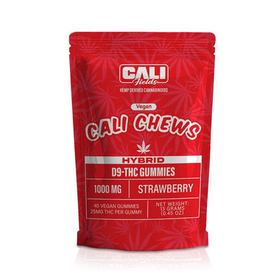 Cali Fields Cali Chews 1000MG D9-THC Gummies - Strawberry HYBRID