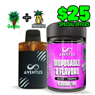 Dual Chamber Disposable Vape 6G. Delta 9 - GELATO - PINAPPLE