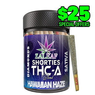 Zaleaf Shorties – 1 g Diamond Coated THCP Pre-Rolls (10-Pack) Hawaiian Haze - sativa