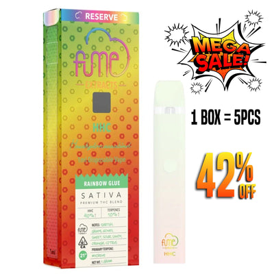 Box of 5 vapes Fume Extracts Reserve HHC 1000mg  Disposable -  Rainbow Glue - Sativa