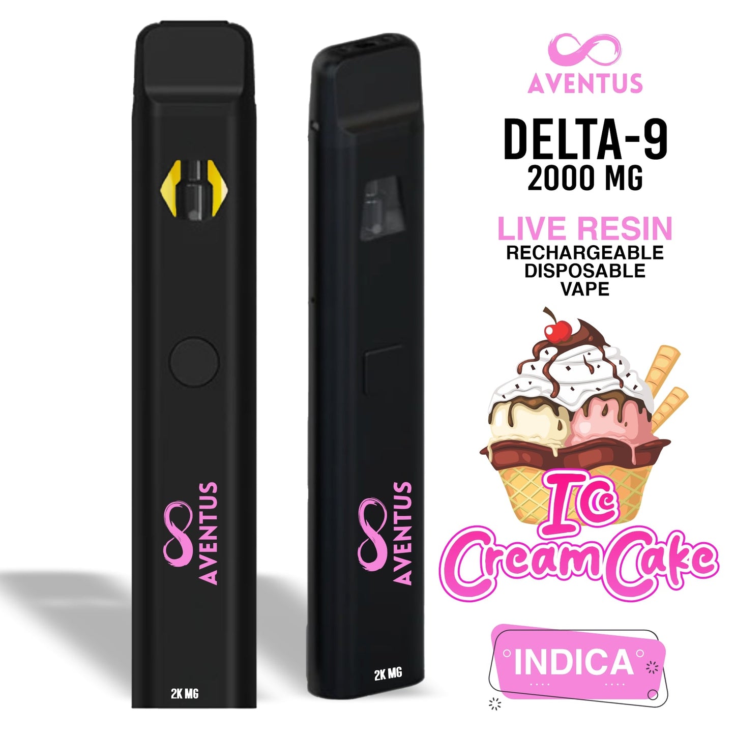 Disposable Vape Delta 9 Ice Cream Cake Indica