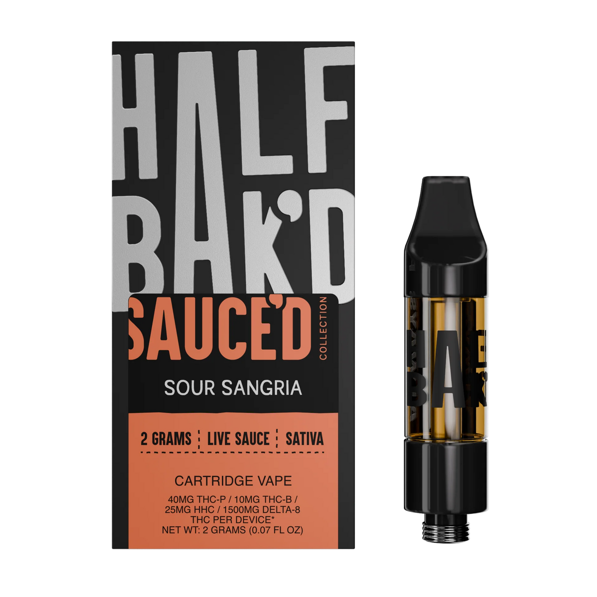 HALF BAKD  2G Sauce  Cartridge - Sour Sangria - Sativa